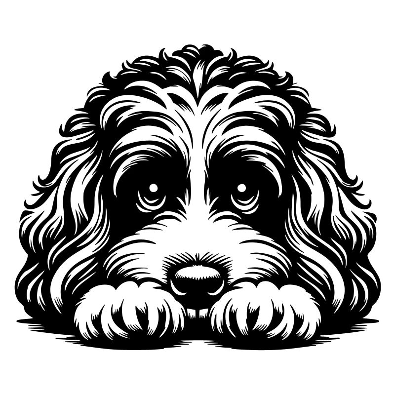 Cavapoo Head with Paws