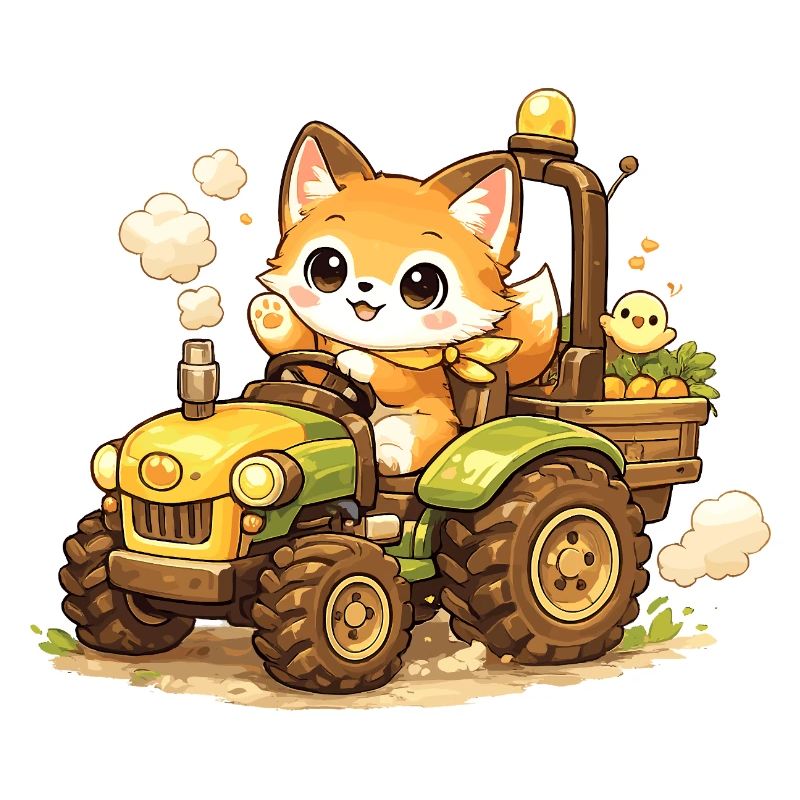 Fuchs auf dem Traktor
