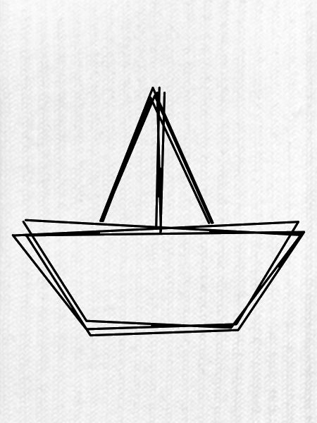 Papierboot handgezeichnet