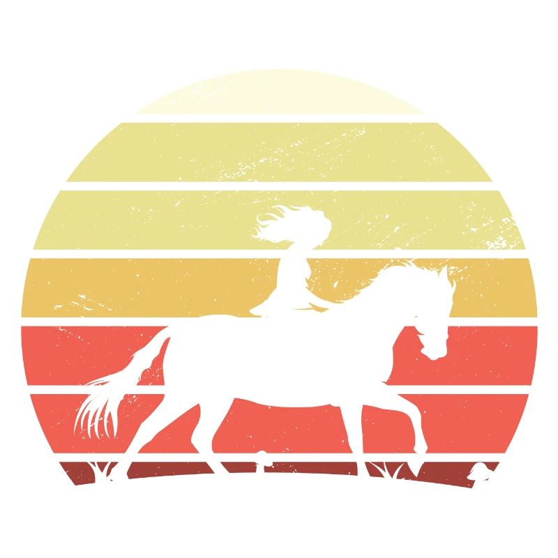 Cavalier du coucher de soleil à cheval