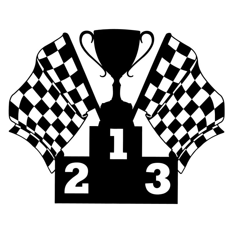 Podium du drapeau de la Coupe de course automobile