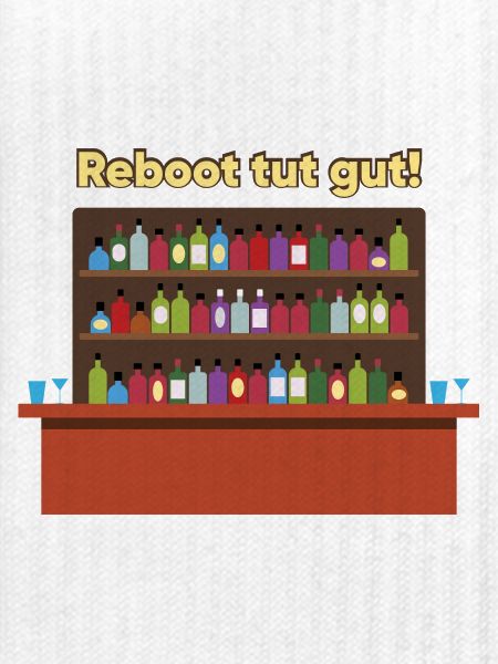 Reboot Bar: Bunte Flaschen