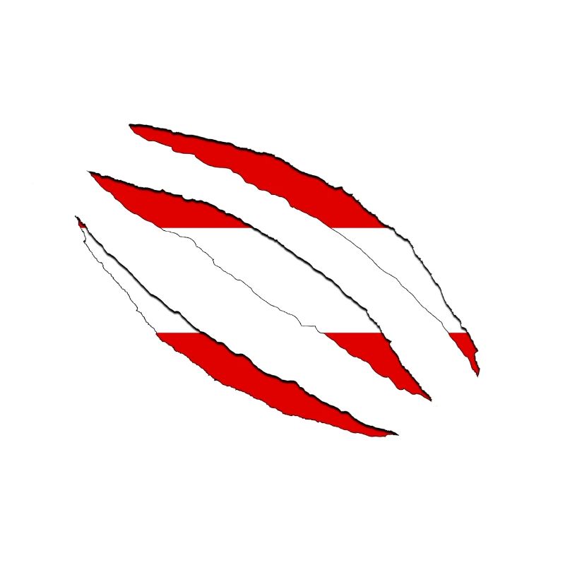 Austria claws cracks flag torn open