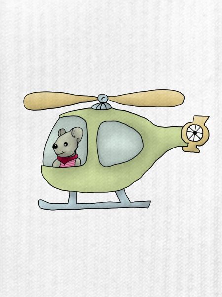 Maus im Hubschrauber