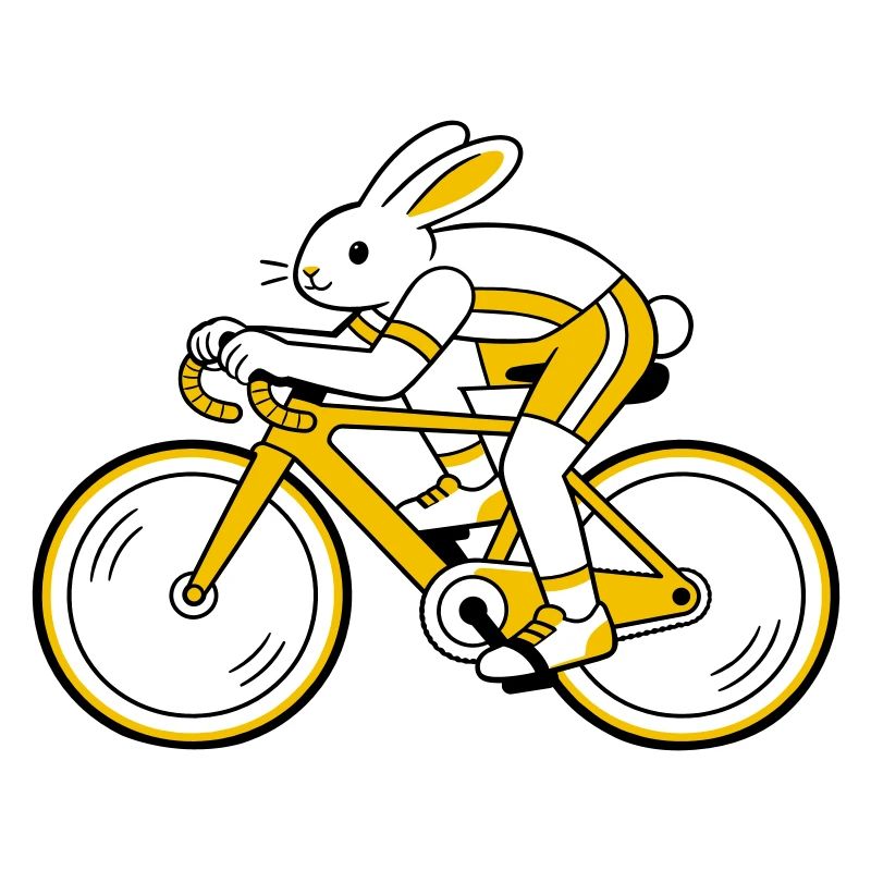 Lièvre sur un vélo de course
