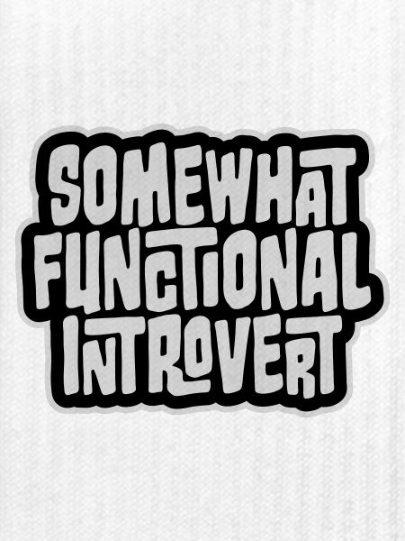 Somewhat Functional Introvert Spruch Logo Text