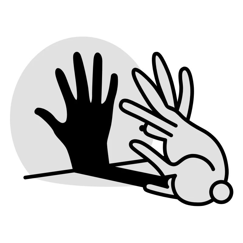 Hand shadow play rabbit shadow theater