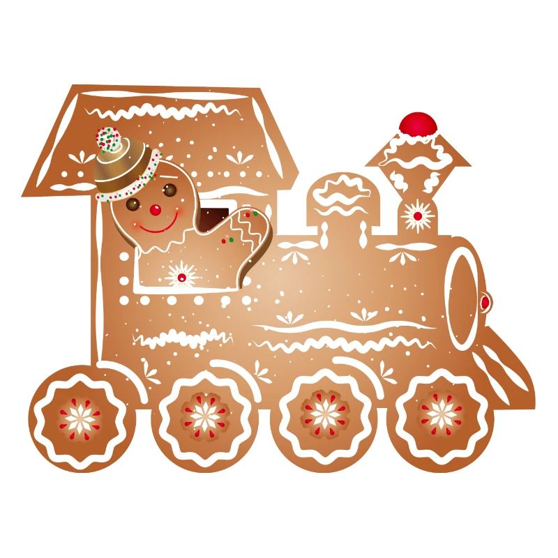 Gingerbread man as train driver in the gingerbread train