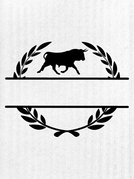 Stier im Lorbeerkranzmonogramm