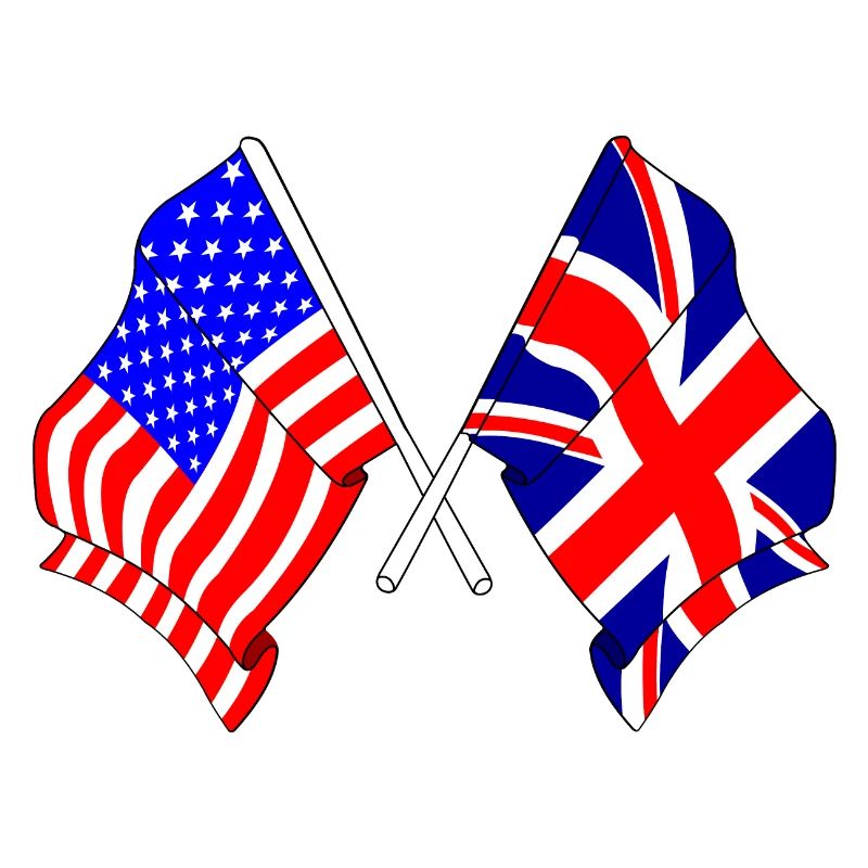 Drapeau des États-Unis et drapeau de l’Angleterre