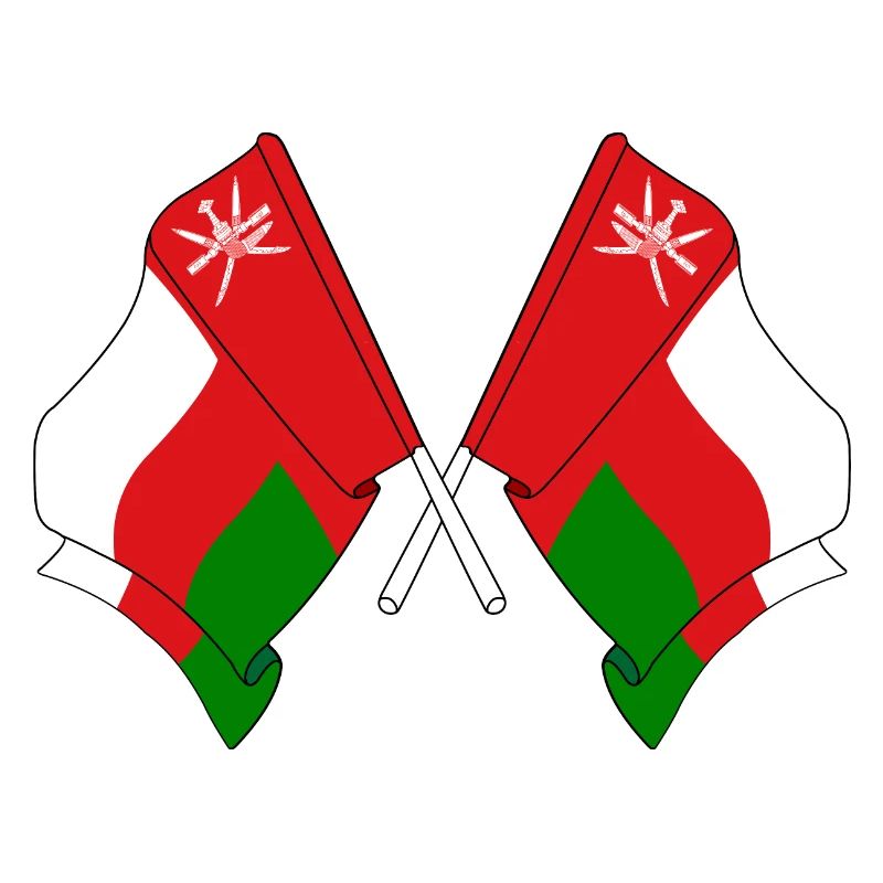 Two flags crossed from Oman
