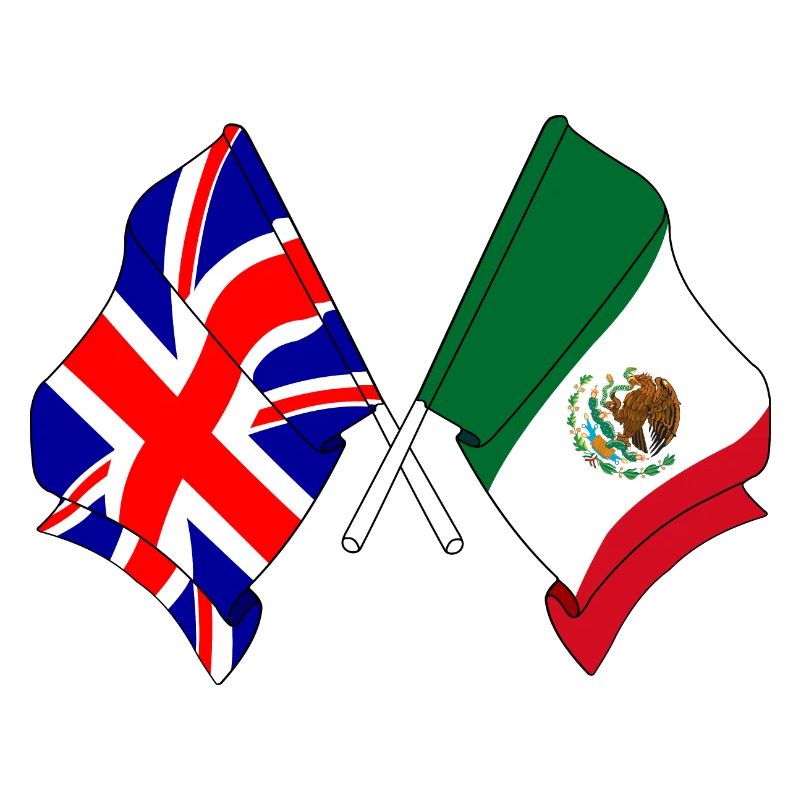 Drapeau de l’Angleterre, drapeau du Mexique