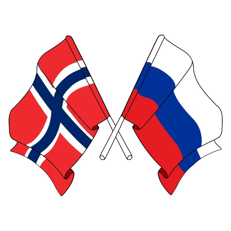 Drapeau de la Norvège, drapeau de la Russie