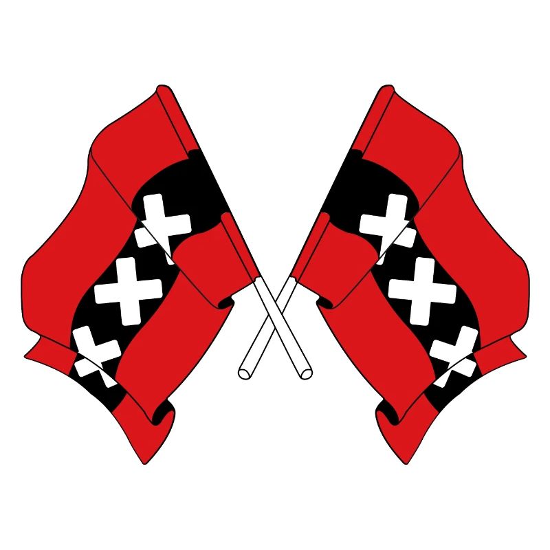 Deux drapeaux Amsterdam Pays-Bas
