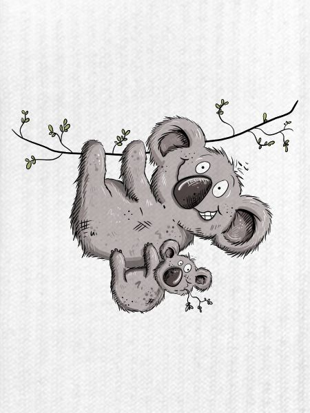 Drolliger Koala Bär Mit Koala Baby