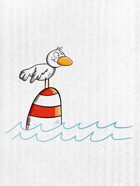 Drollige Möwe Will Meer