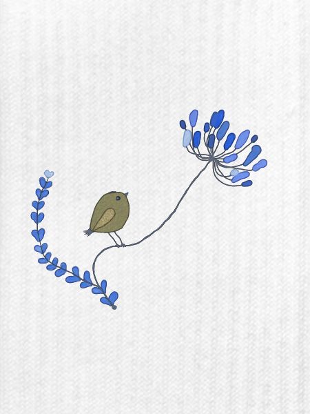 Vogel mit Blume