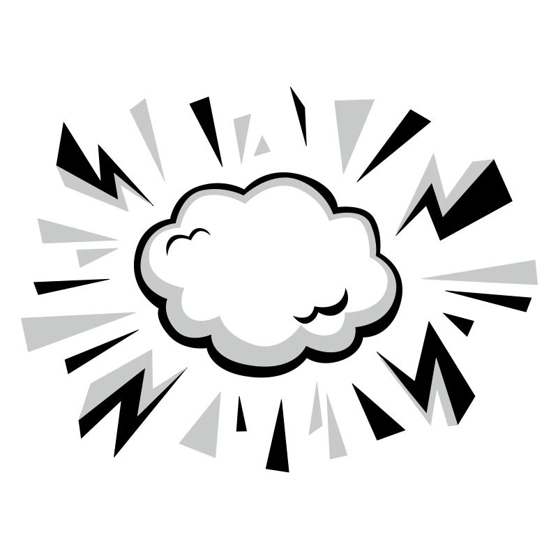 Nuage comique avec éclairs