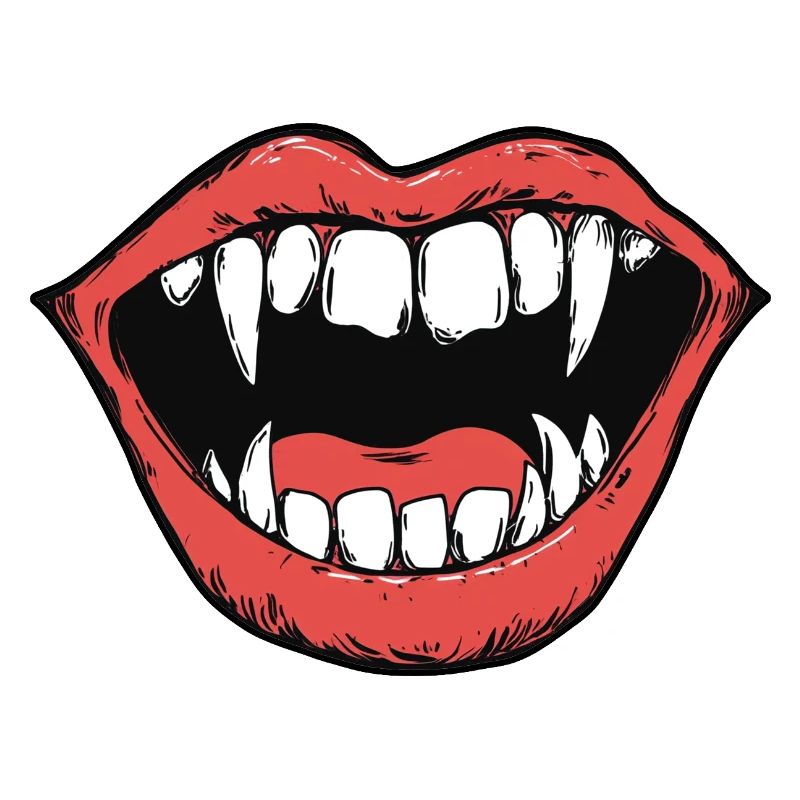 vampire mouth, sharp teeth, bite