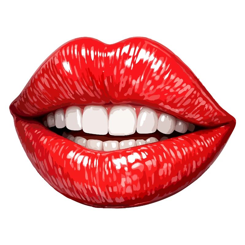Bright Red Lips Smile