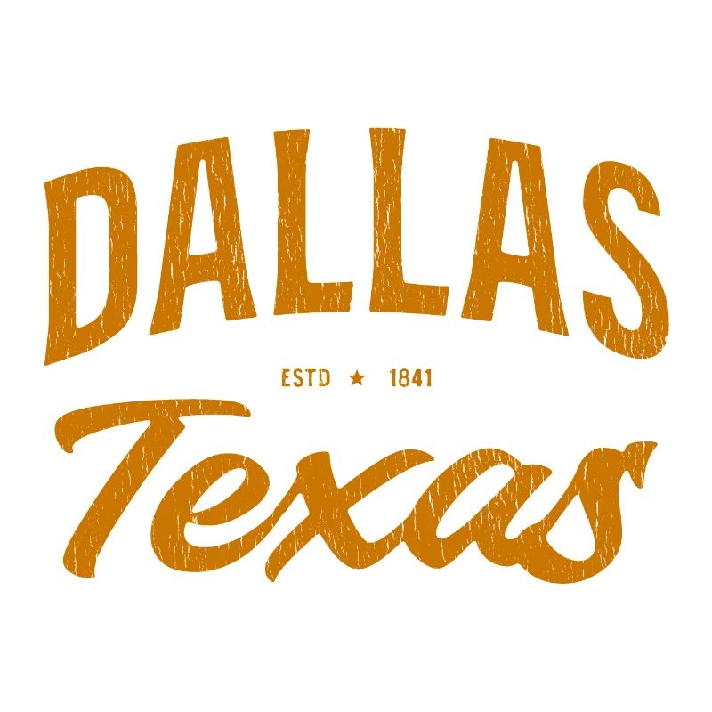 Dallas Texas Vintage Script 1841