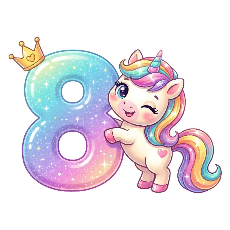 Ich bin 8 Kawaii Einhorn Mädchen Geburtstag