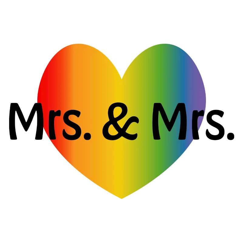 Regenbogen Mrs and Mrs 2 rainbow Herz