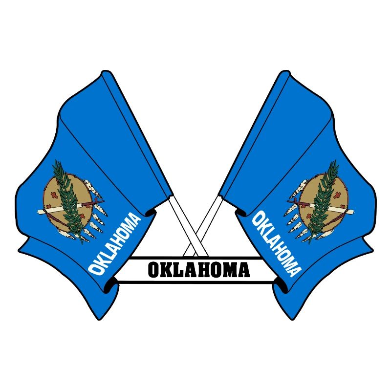 Two flags text OKLAHOMA