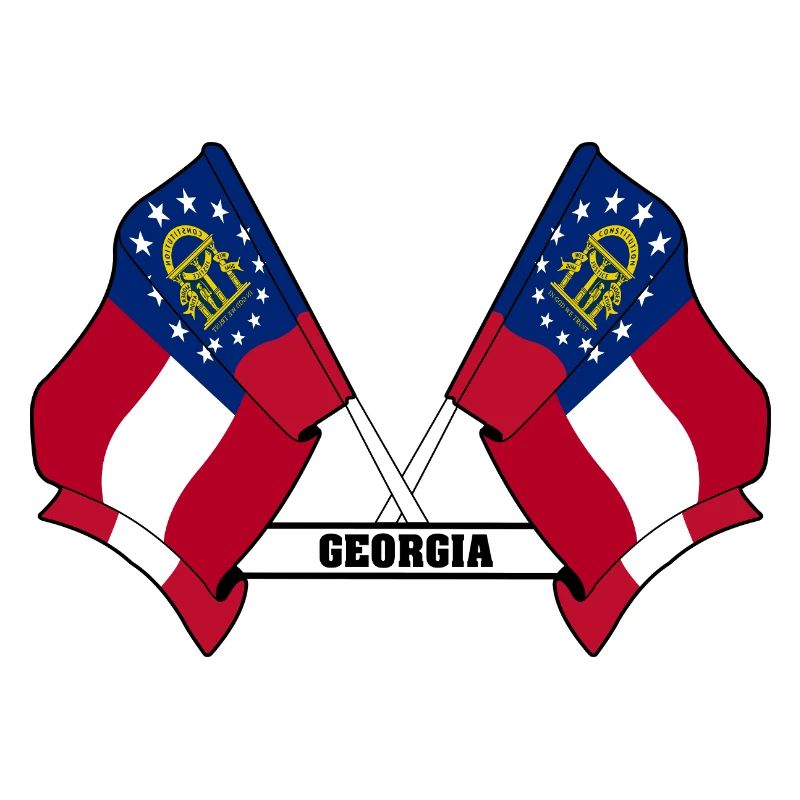 Two flags text GEORGIA