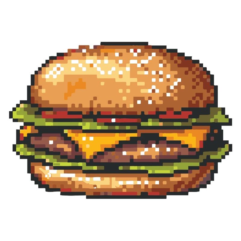 8Bit Hamburger Pixel Art