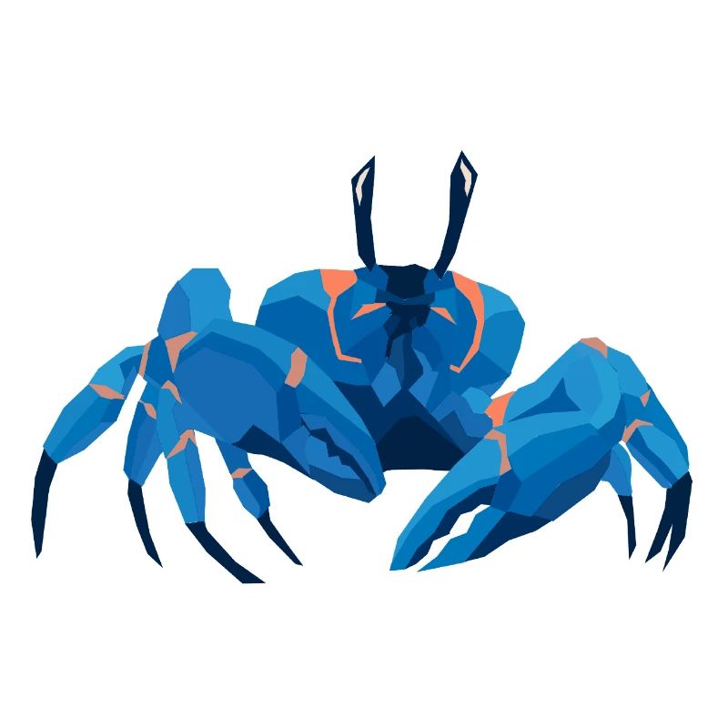 Blue Krab Polygonal Style
