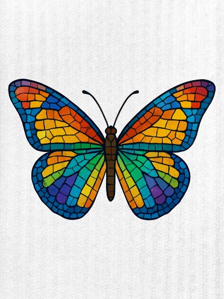 Bunter Mosaik-Schmetterling