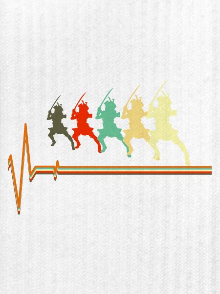 Samurai-Herzschlag-Krieger Bushido-Silhouette
