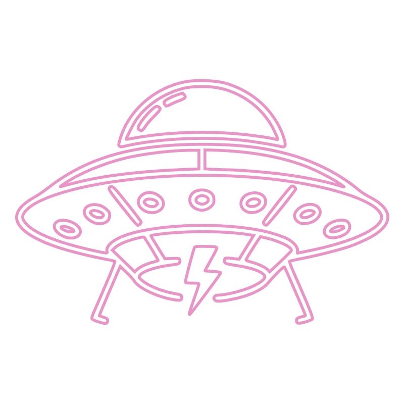 UFO Neon Pink Lightning Party Techno Vector