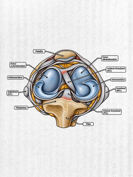 Knie Anatomie Physio 90° Flex