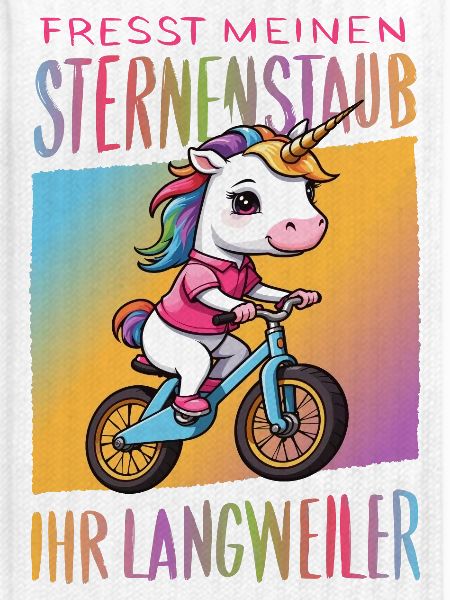 Süßes Einhorn auf Fahrrad