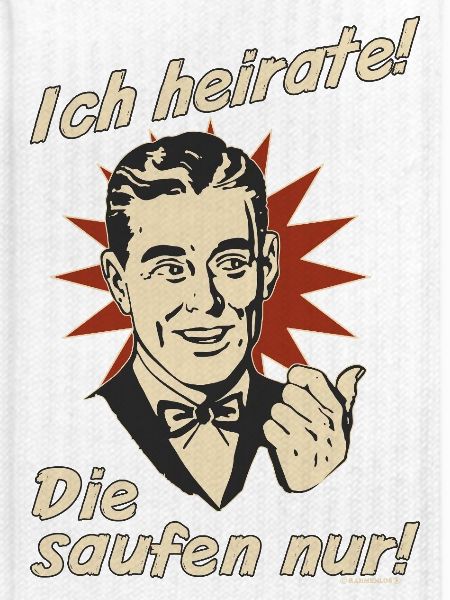 Retro-Eheversprechen mit Trinkmotiv