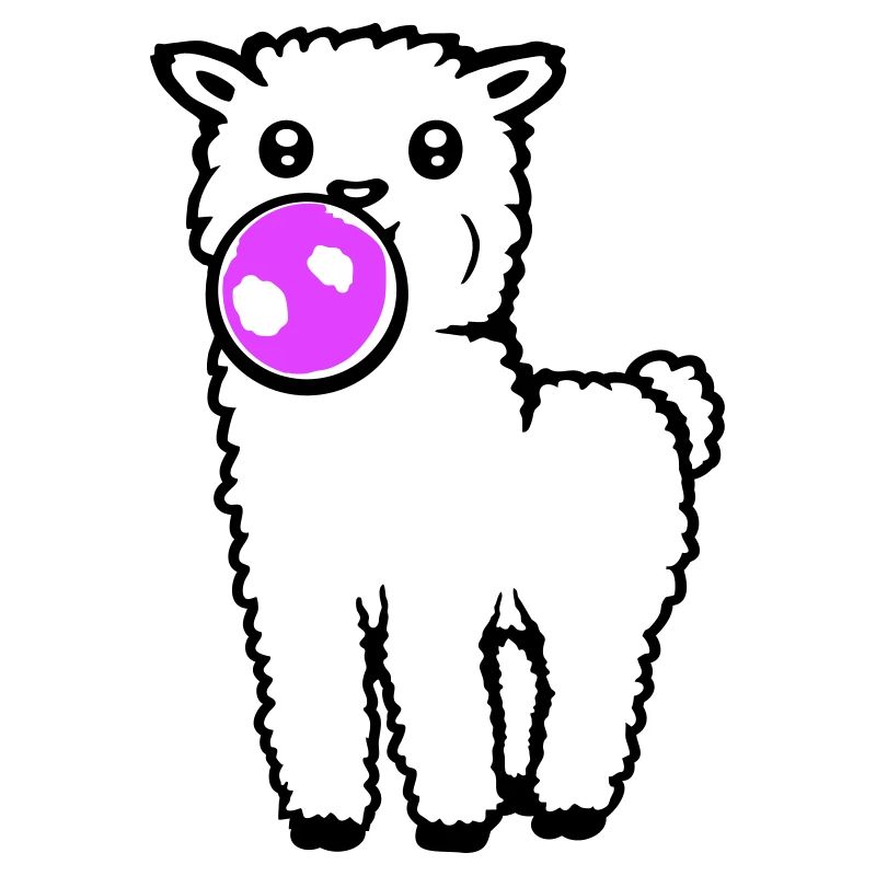 Lama Chewing-gum Debout Corps entier Devant mignon Cool