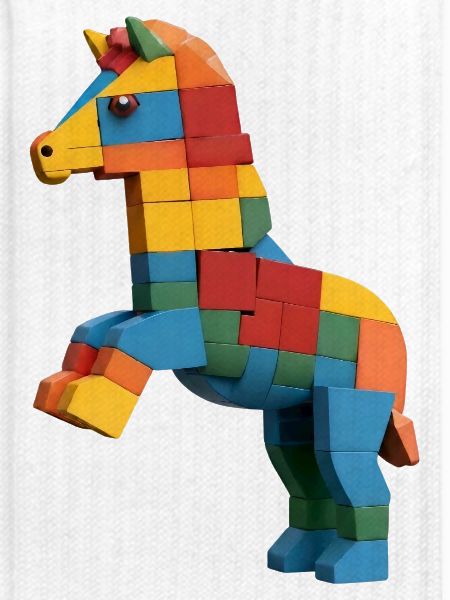 Steigendes Bausteine-Pferd
