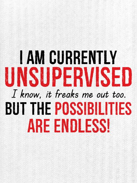 I Am Currently Unsupervised Possibilities Endless