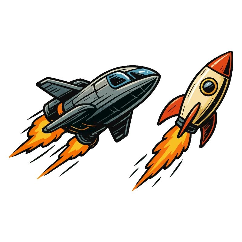 Espace de dessin animé Rocket Sprint
