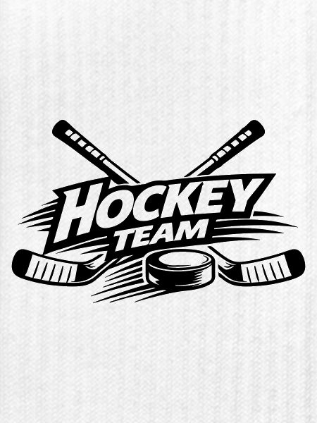 Hockey Team Schläger Puck Schwarz