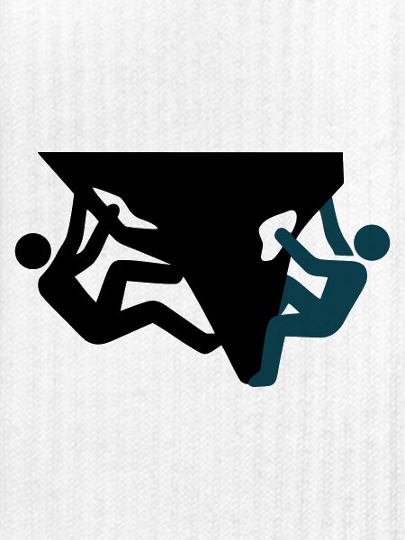 Boulderer Felsen Silhouette