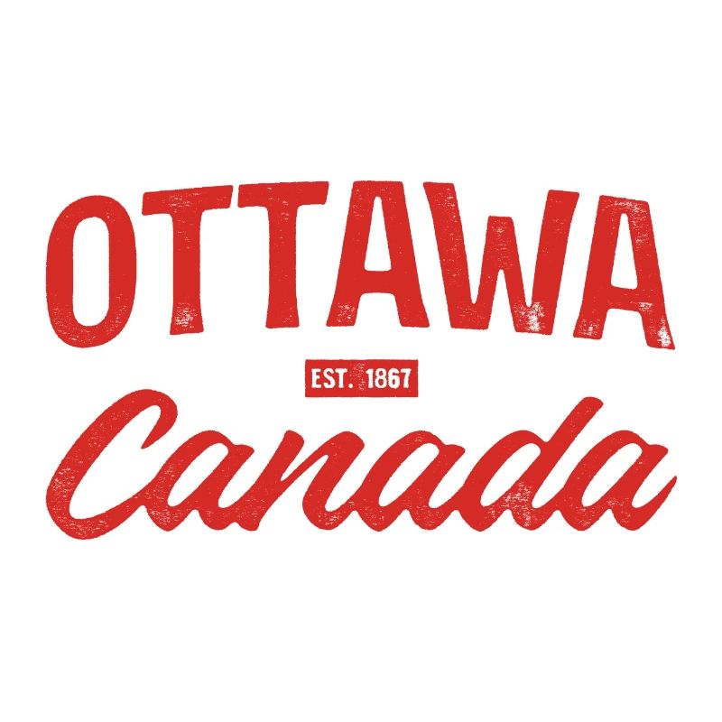 Ottawa Canada Retro Script Red