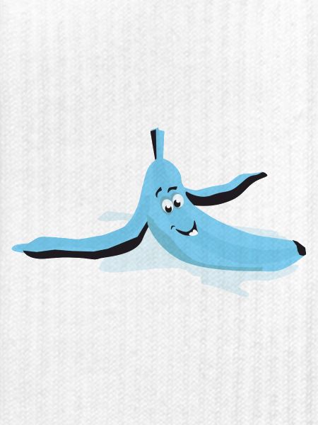 Augerutschte Banane