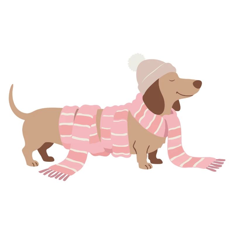Illustration du teckel d’hiver