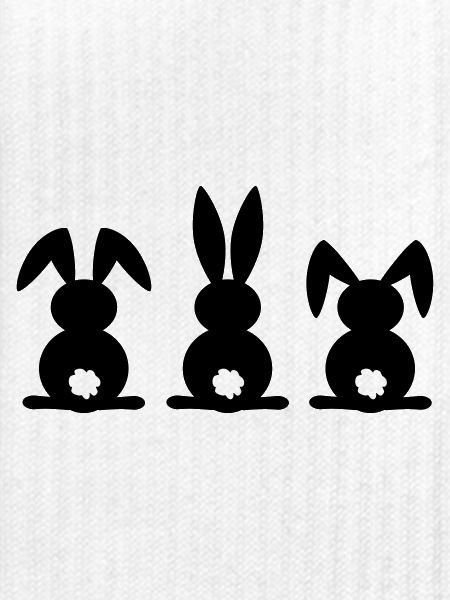 Kaninchen-Silhouette. Frohe Ostern oder Osterfeier. Ei.