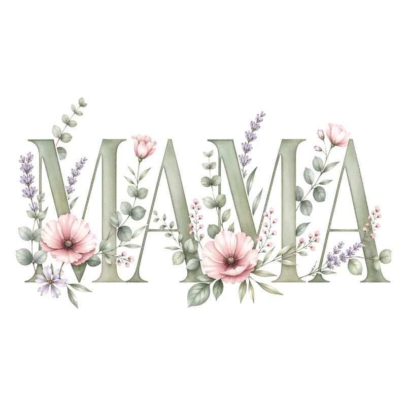 Conception typographique de Mom Blossoms