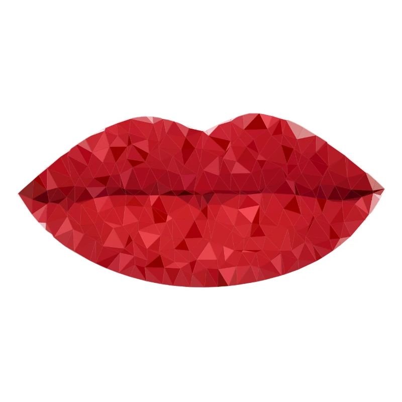 Intense Red Geometric Lips