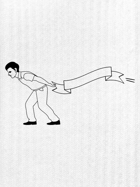 man pulls Banner | Banner bearer